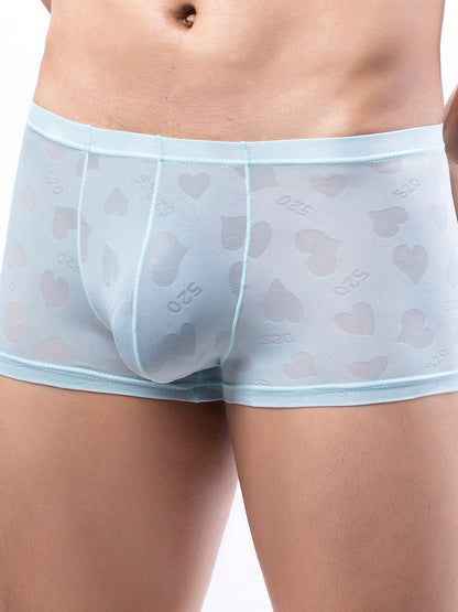 4 Pack Men's Sexy Heart Mesh Trunks