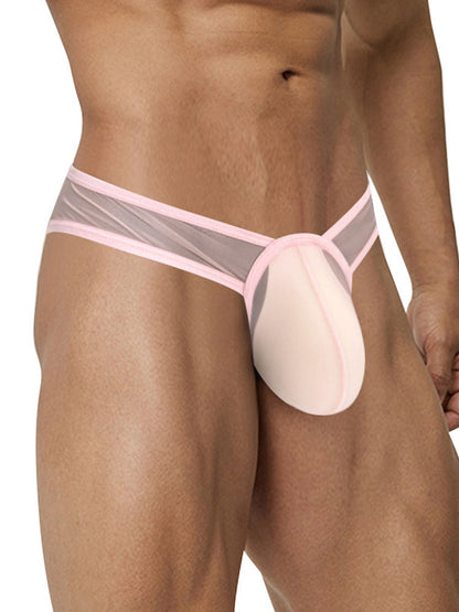 2 Pack Men's Sexy See-Through Triangle Y-Shaped Sleep Briefs