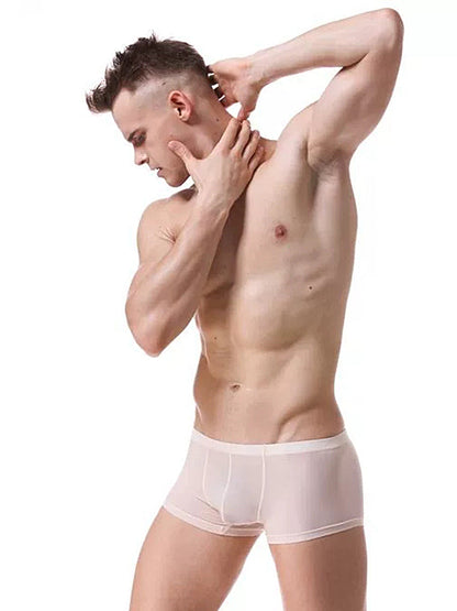 Thin Breathable Ice Silk U Convex Boxers for Men