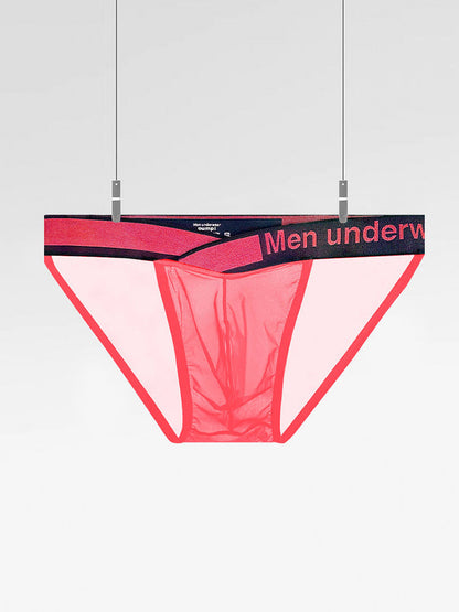2 Pack Men's Large Pouch Semi-Transparent Sexy Bikini