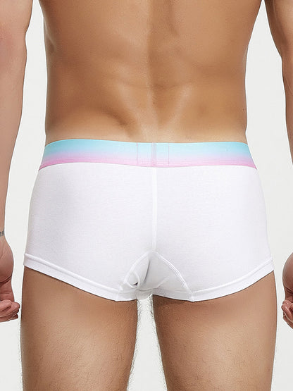Men's Spliced Waistband U-Pouch Trunks