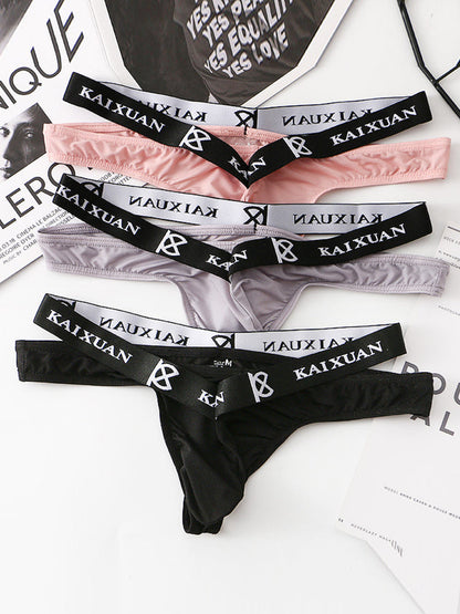 3 Pack Men's Sexy Ice Silk Mesh Breathable Erotic Thong & Strings