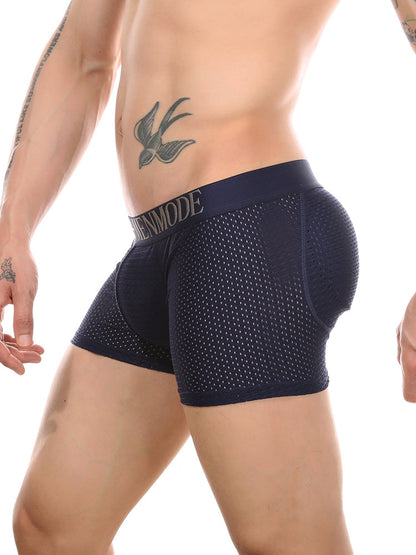Sponge Cushion Mesh Buttock Boxer Briefs