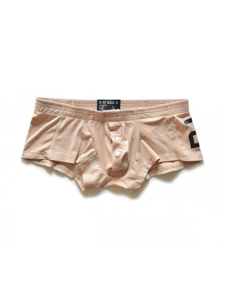 Men's Solid Color Comfortable Button-down Trunks