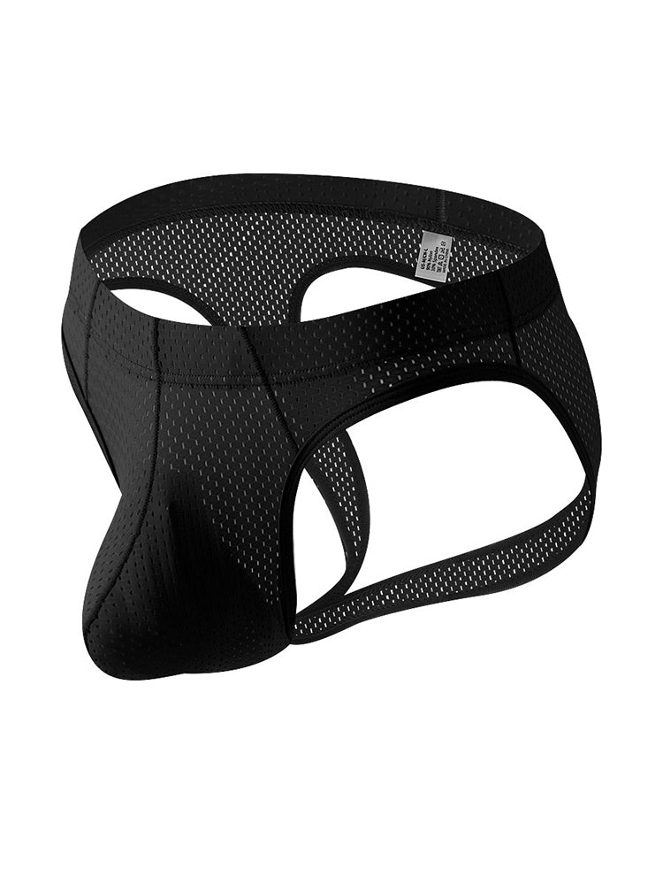 3 Pack Men's Sexy Mesh Transparent Big Pouch Jockstrap