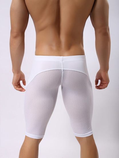 Men's Athletic Compression Tight Shorts with Drawstring