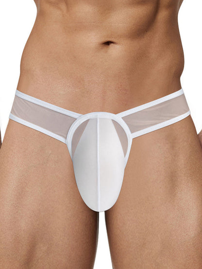 2 Pack Men's Sexy See-Through Triangle Y-Shaped Sleep Briefs