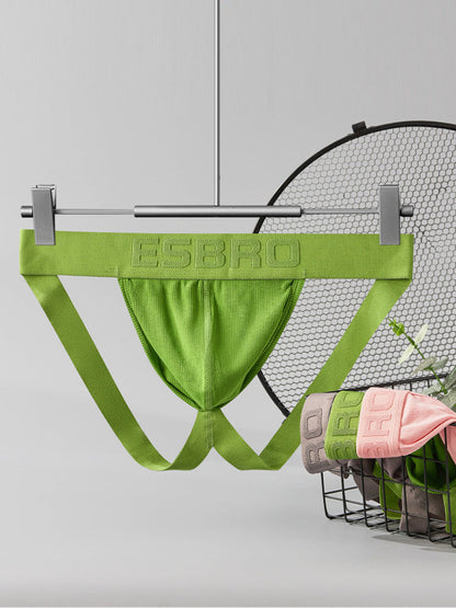 2 Pack Men's Ribbed U-Pouch Sexy Jockstrap