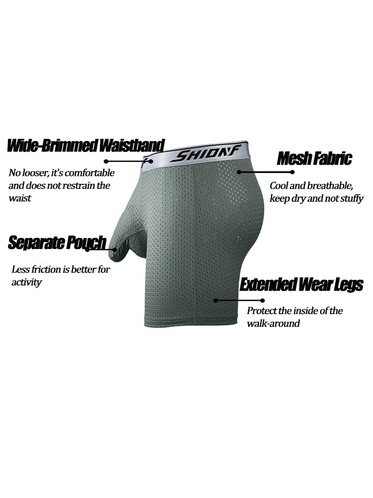 2 Pack Men's Mesh Separate Pouch Boxers Briefs