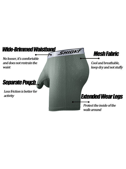 2 Pack Men's Mesh Separate Pouch Boxers Briefs