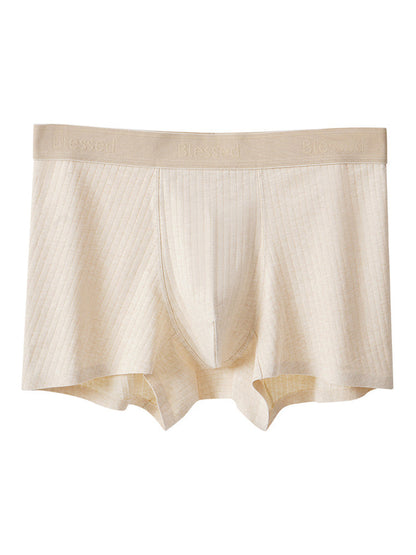 3 Pack Men's Cotton Breathable Antibacterial Quick-Dry U-Shaped Trunks