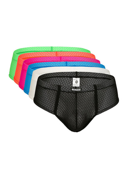 2 Pack Men's Low-Rise Lace Semi-Transparent Trunks