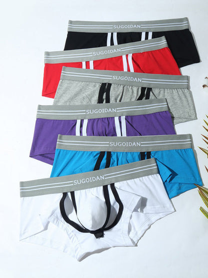 3 Pack Men's Sexy Cutout Trunks with Lift-up Pouch
