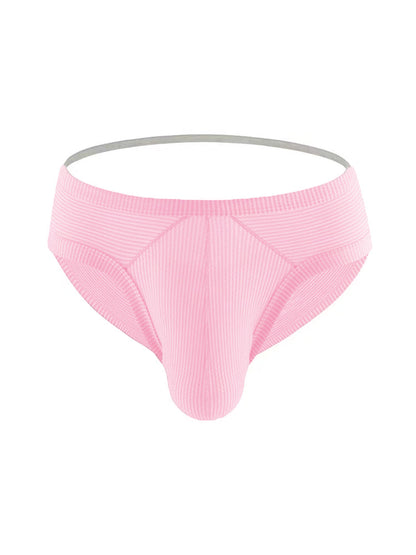 2 Pack Men's Low Rise Back Hollow 3D U-convex Large Pouch T-Back Briefs
