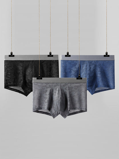 3 Pack Men's Graphene Anti-Bacterial Hollow Lace Ultra-Thin Trunks