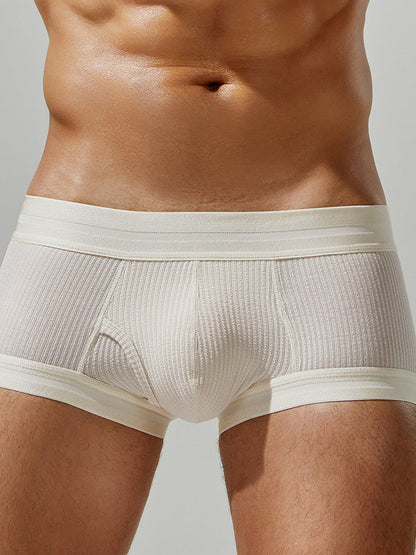 2 Pack Men's Spliced Color Trunks with Functional Fly