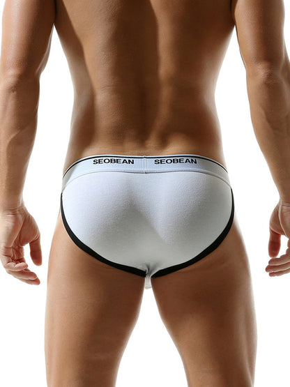 2 Pack Men's Low-Rise Solid Color Bikini with Large Pouch