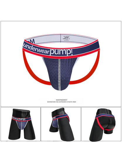 2 Pack Men's Sexy Elastic Waist Micro Mesh Cup Thong