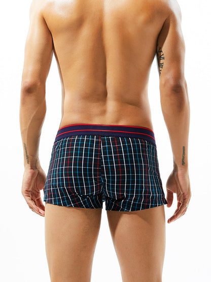 Men's Relaxed Plaid Vent Cotton Boxers