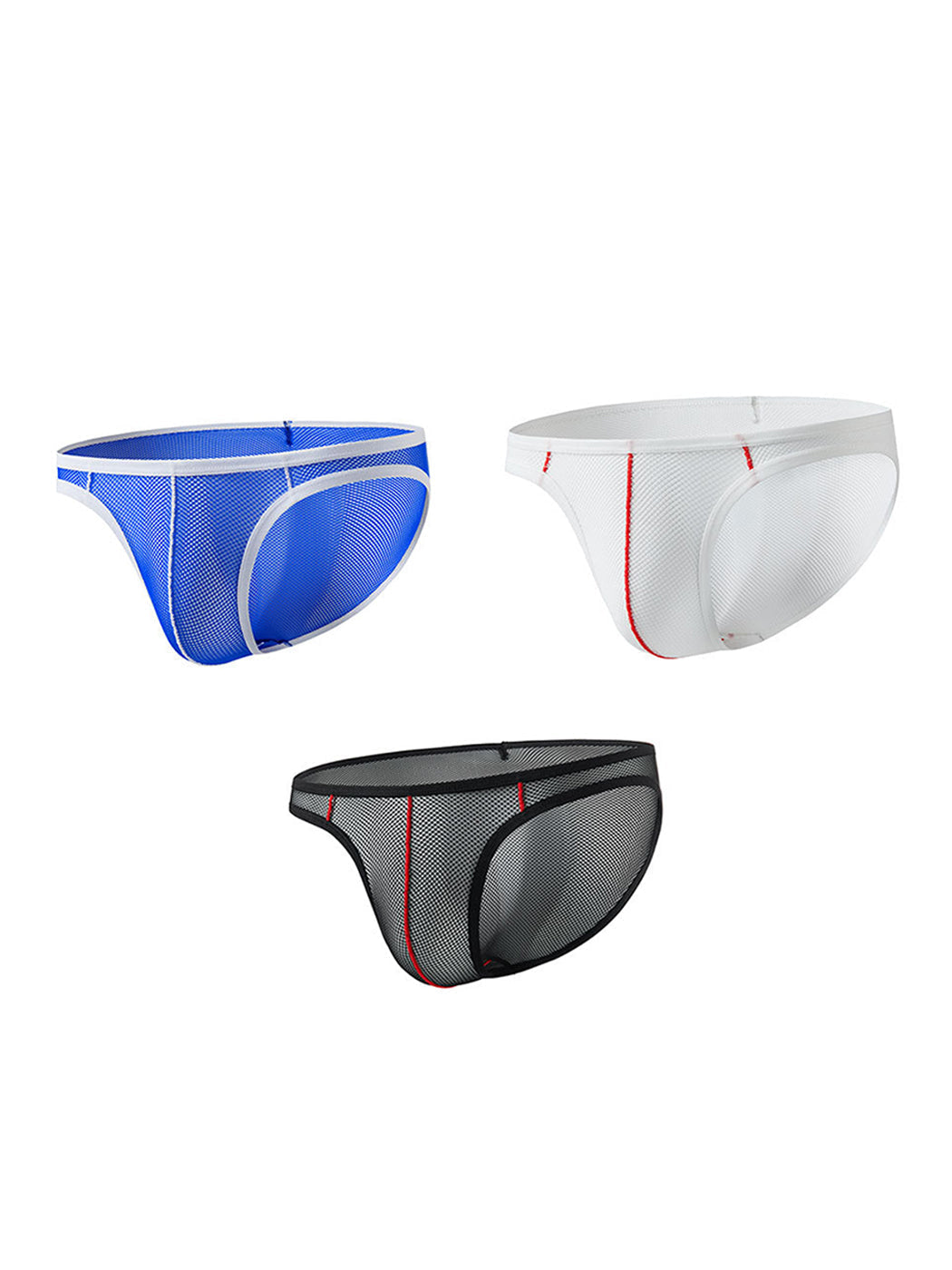 2 Pack Men's See-through Mesh Bikini