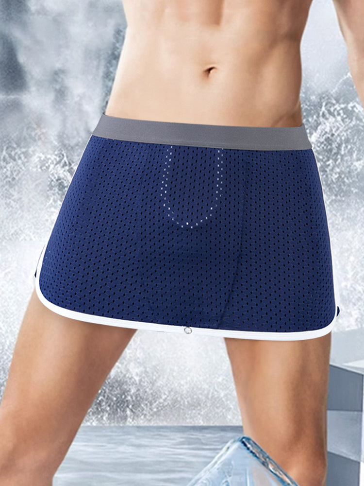 2 Pack Men's  Button Casual U-Shaped Roman Skirt Dual-Purpose Arrow Pants Underwear