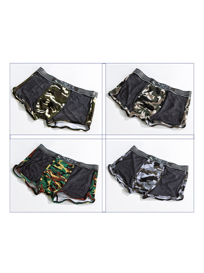 4-pack Men's Cotton Seamless Mesh Breathable Boxer Briefs