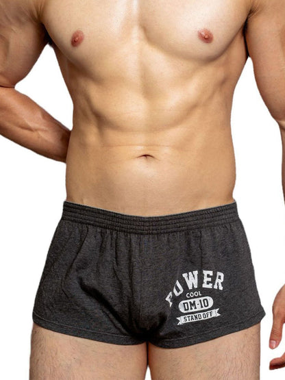 Men's DM Printed Lettering Low Waist Sexy Cotton Boxer Shorts