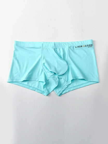3 Pack Men's Breathable Ice Silk Double-Layered Big Pouch Sexy Boxer Briefs