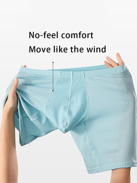 2 Pack Men's Mesh Transparent Sports Fitness Loose Boxer Briefs