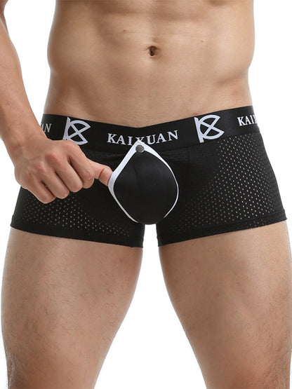 2-pack Men's Sexy Detachable Curled Cup Snap Hip Boxer Briefs