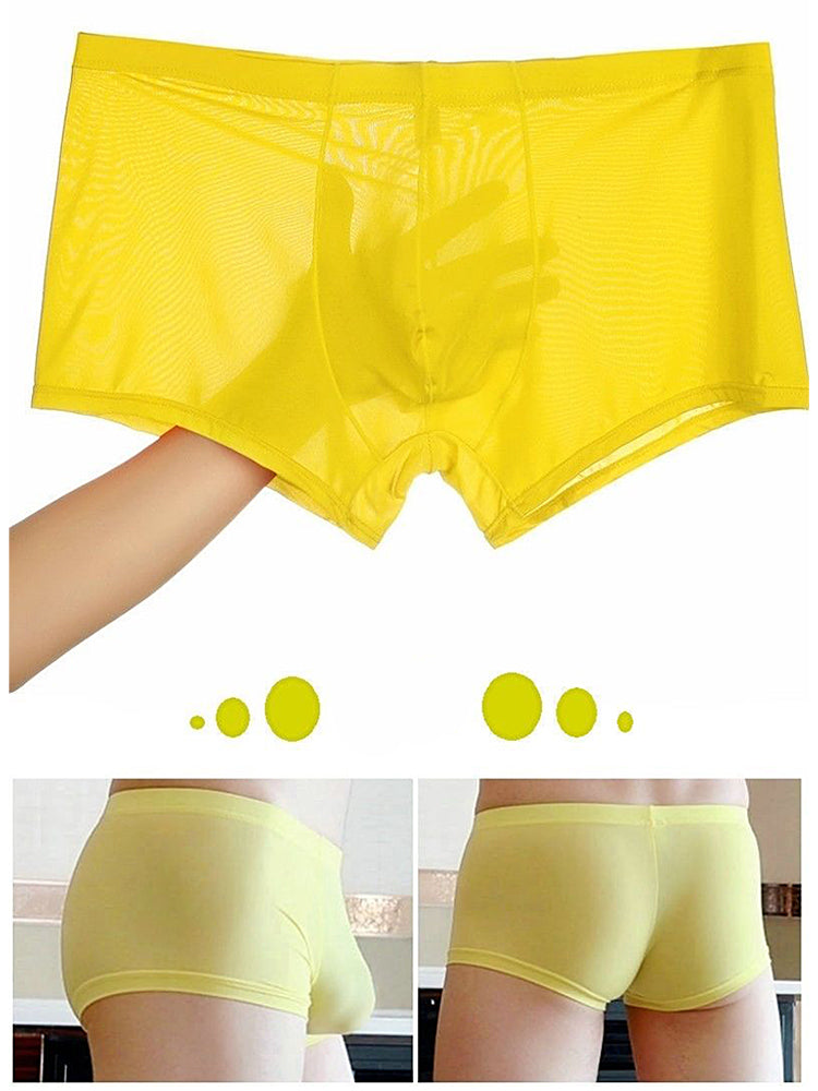 Thin Breathable Ice Silk U Convex Boxers for Men