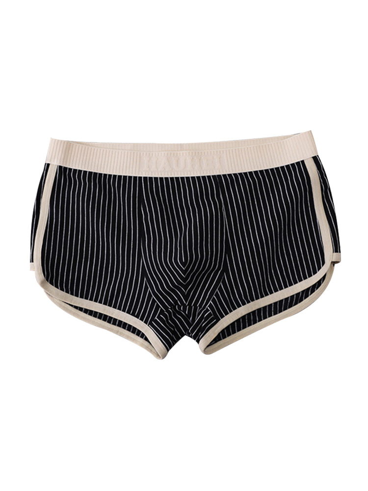4 Pack Men's Striped Printed Personality Trendy Youth Boxer Briefs
