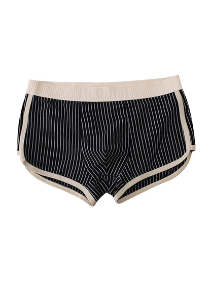4 Pack Men's Striped Printed Personality Trendy Youth Boxer Briefs