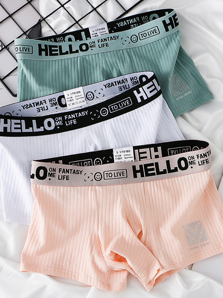 Men's Separate Pouch Cotton Trunks With Fly Front