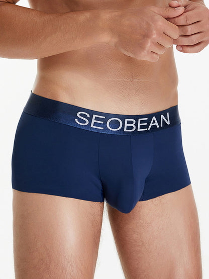 3 Pack Men's  Ice Silk Solid Color Breathable Antibacterial Trunks