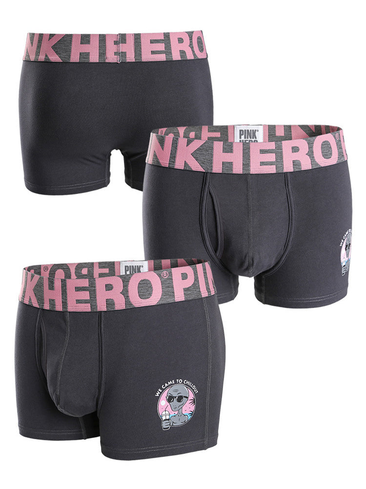 Cartoon Print Soft Cotton Trunks with Fly