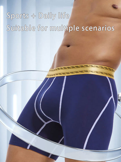 2 Pack Men's Pure Cotton Anti-Chafing Breathable Sports Boxer Briefs
