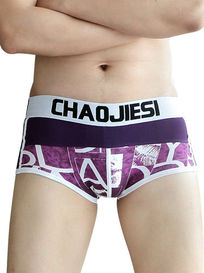 3 Pack Men's Cotton Trendy Youthful Sexy Low-Rise Trunks