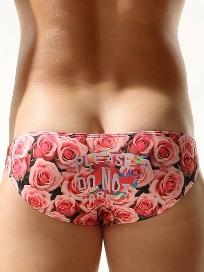 Men's Sexy Rose-Patterned Bikinis