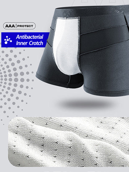 3 Pack Men's Breathable Splicing Mesh Trunks