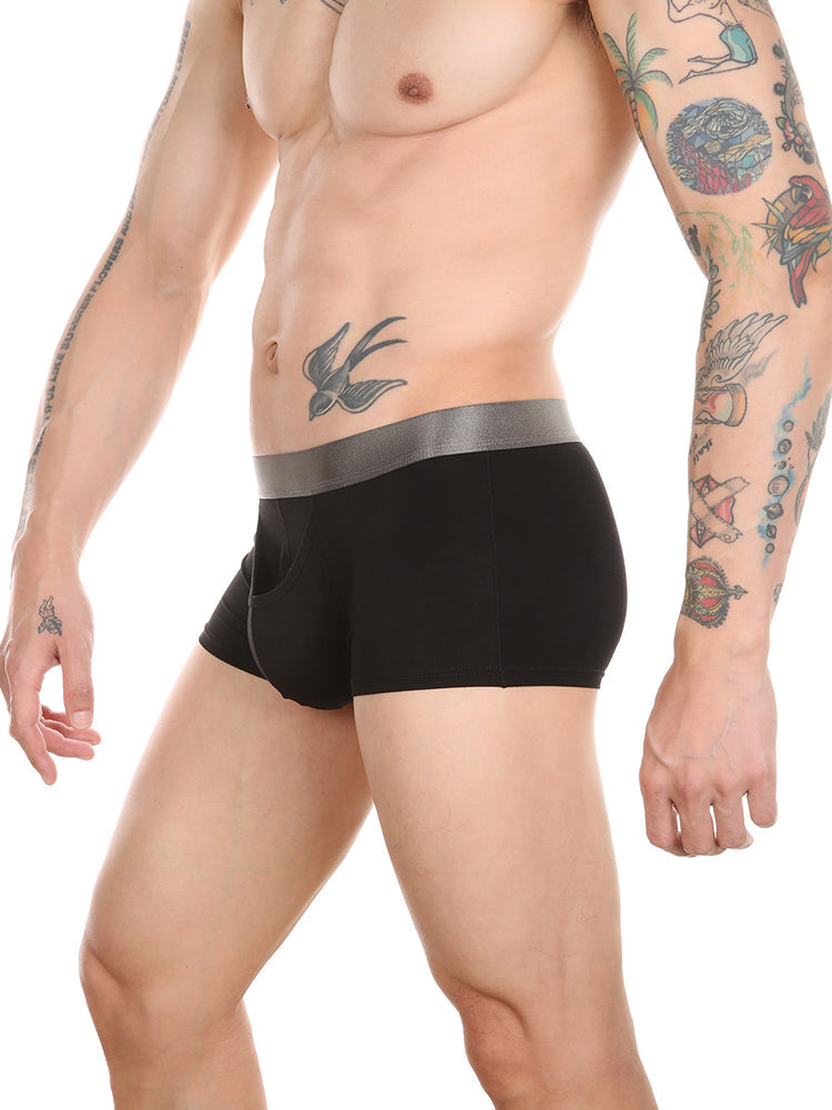 Men's Dual Ball Pouch Trunks With Fly Front