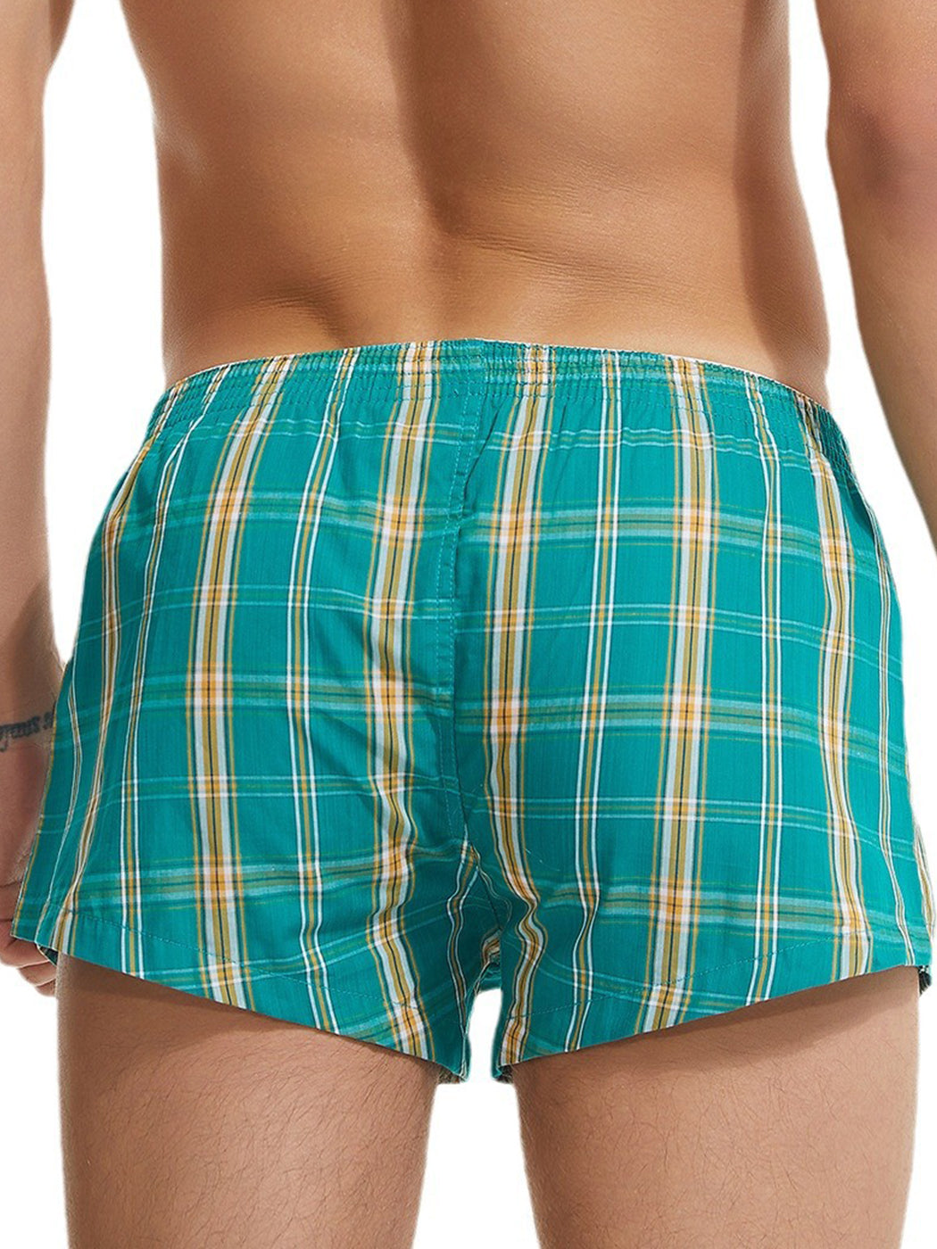 Men's Vent Classic Plaid Cotton Boxers With Fly