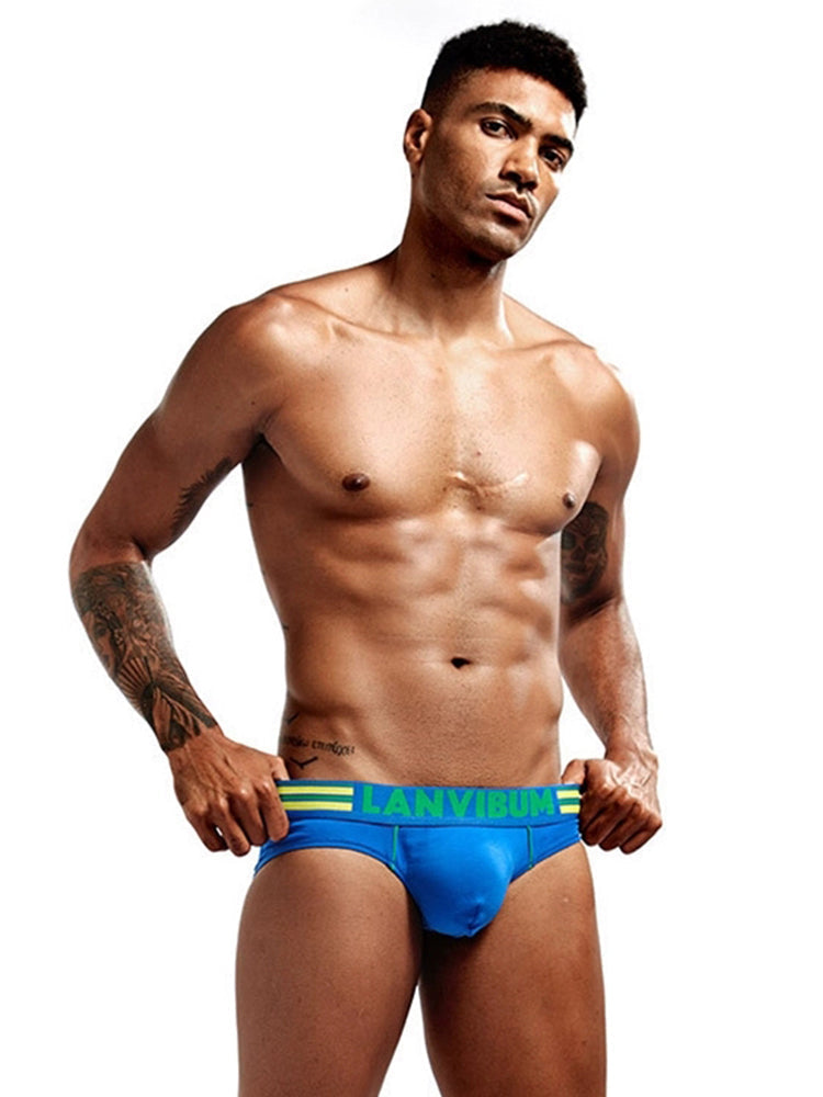 2 Pack Men's Cotton Low-Rise U-Convex Solid Color Jockstrap