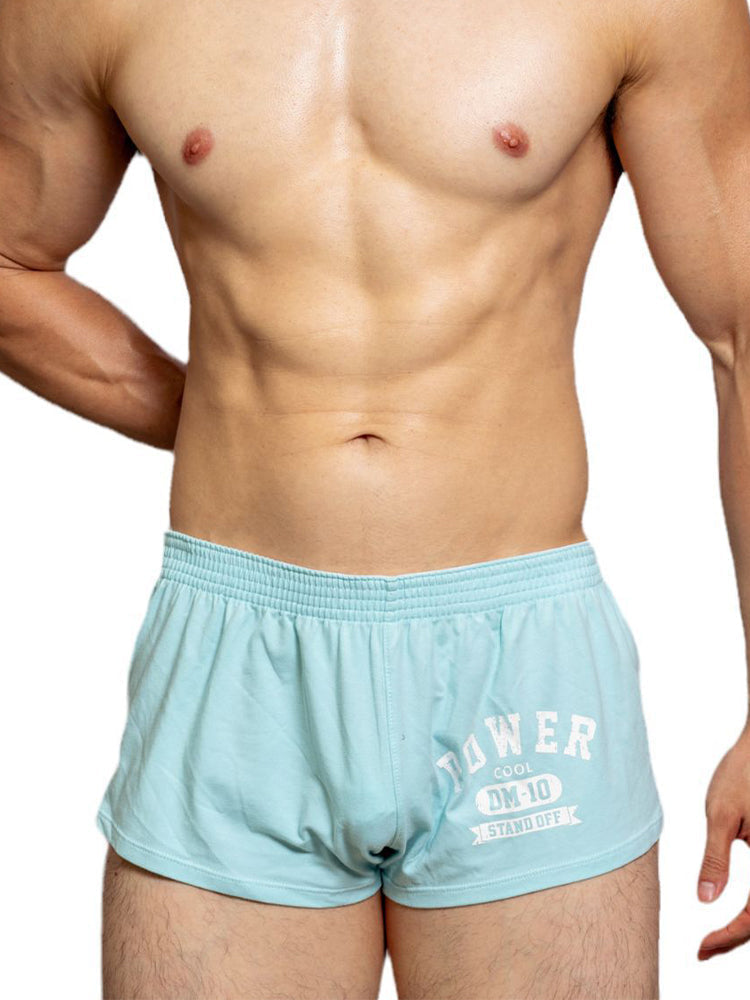 Men's DM Printed Lettering Low Waist Sexy Cotton Boxer Shorts