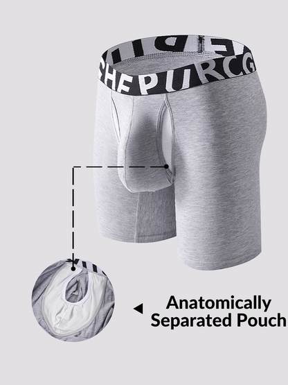 2 Pack Men's Long-Leg Anti-Chafing Performance Boxer Briefs