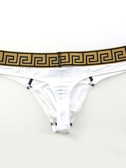 3 Pack Men's Sexy Thong Soft Breathable T-Back Briefs Seamless Briefs