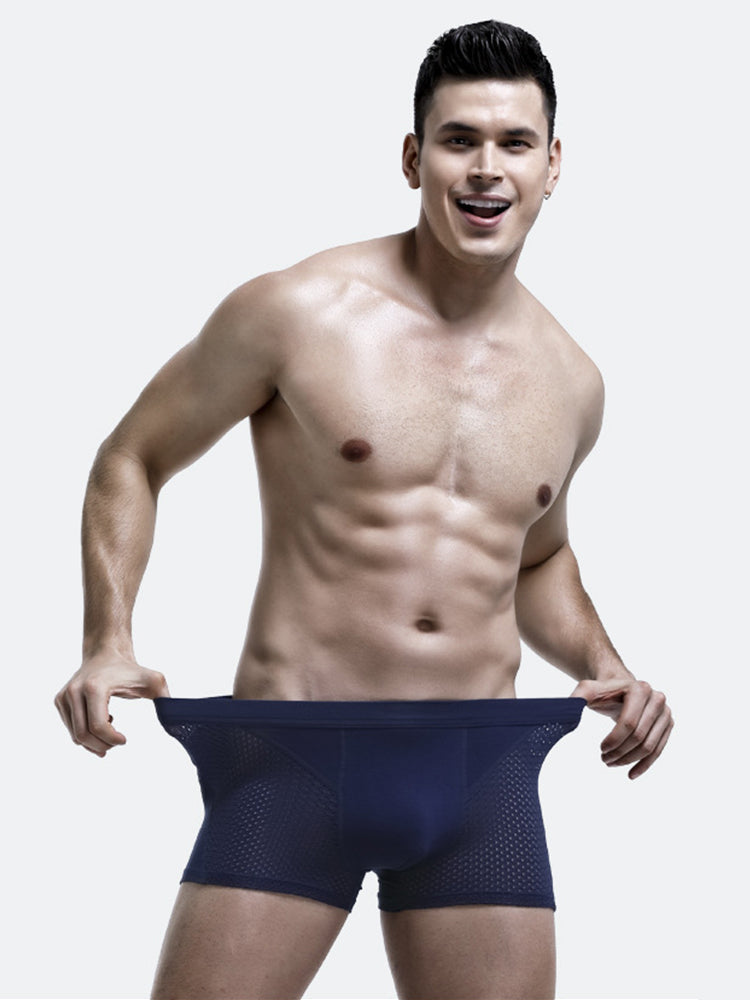 4 Pack Men's Ice Silk Cooling Mesh Trunks