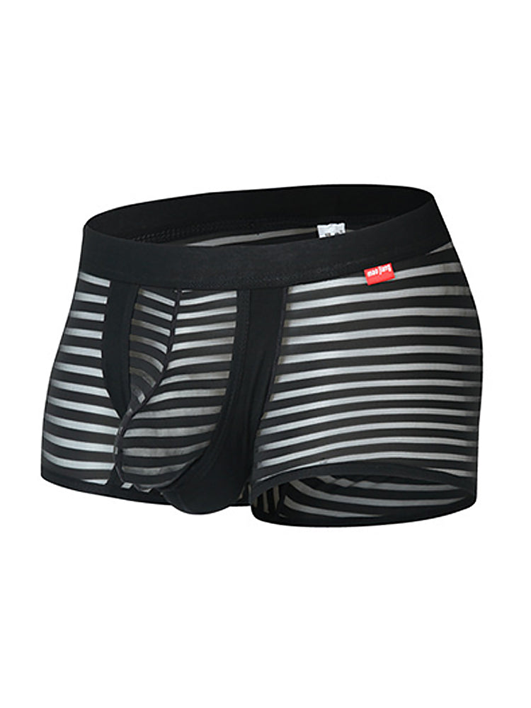 Men's Sexy Striped Hollow Jockstrap With Separate Pouch