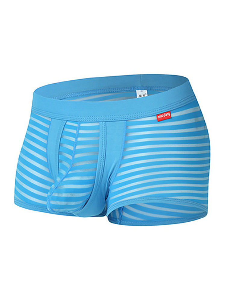 Men's Sexy Striped Hollow Jockstrap With Separate Pouch