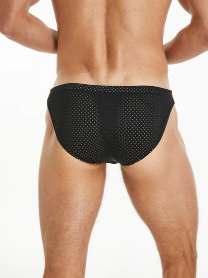 Men's Sexy Rainbow Pride Mesh Bikini